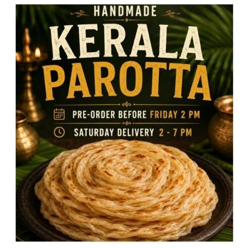 Handmade Kerala Parotta – 12 Pieces